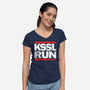 Fly This Way-Womens-V-Neck-Tee-CappO