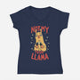 Not My Prob-Llama-Womens-V-Neck-Tee-rarpoint