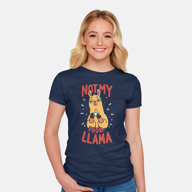 Not My Prob-Llama-Womens-Fitted-Tee-rarpoint