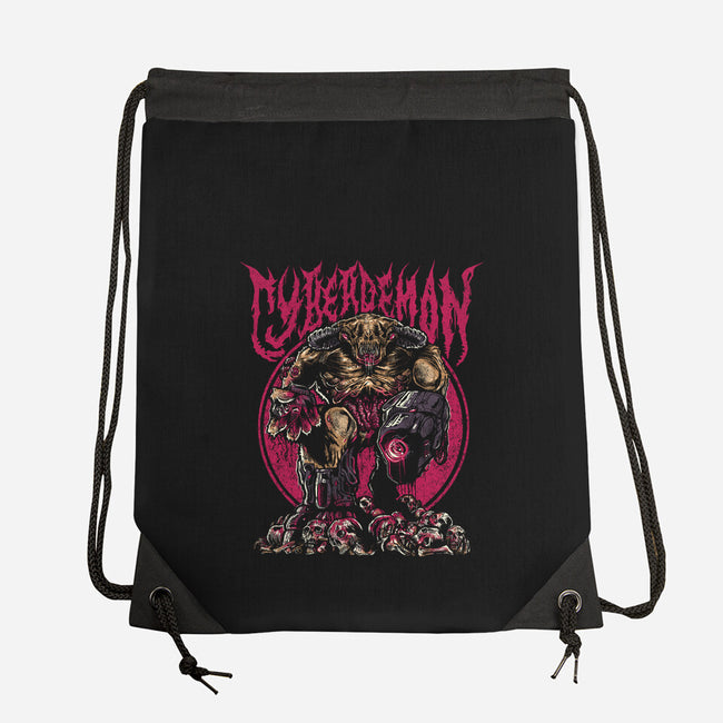 The Cyberdemon-None-Drawstring-Bag-demonigote