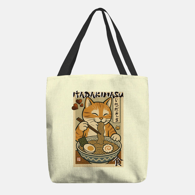 Itadakimasu Cat-None-Basic Tote-Bag-fanfabio