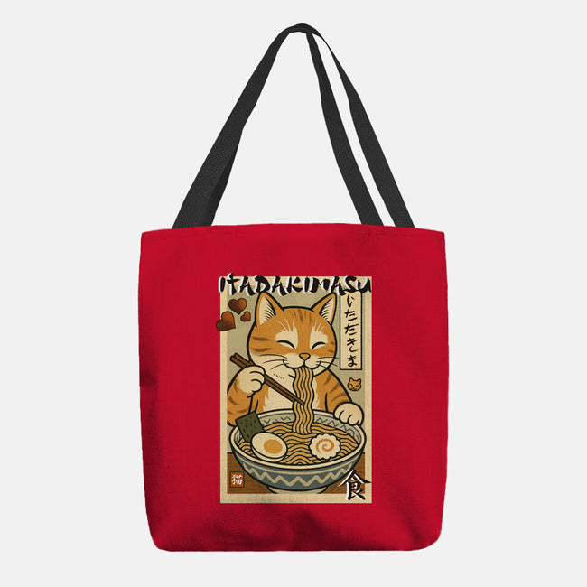 Itadakimasu Cat-None-Basic Tote-Bag-fanfabio