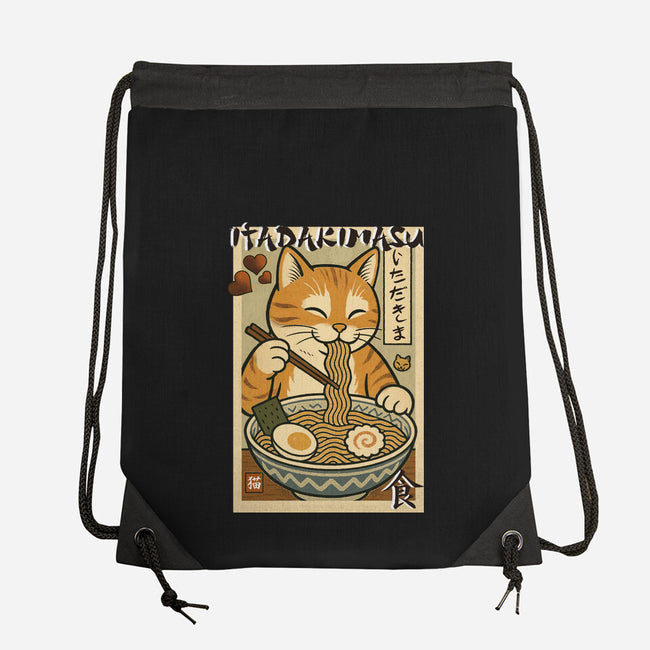 Itadakimasu Cat-None-Drawstring-Bag-fanfabio