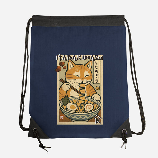 Itadakimasu Cat-None-Drawstring-Bag-fanfabio