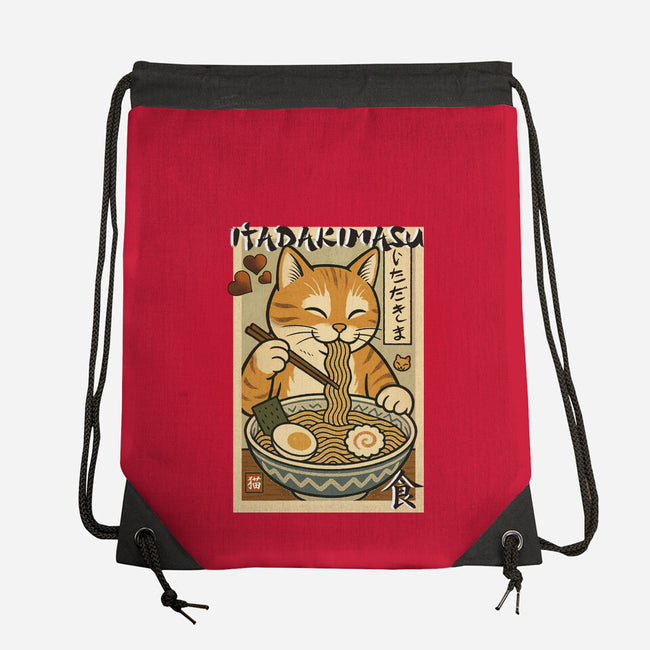 Itadakimasu Cat-None-Drawstring-Bag-fanfabio