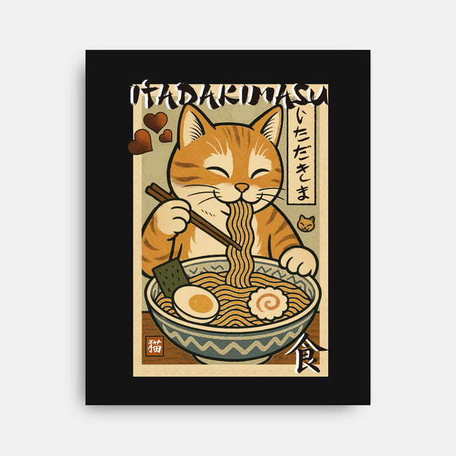 Itadakimasu Cat-None-Stretched-Canvas-fanfabio