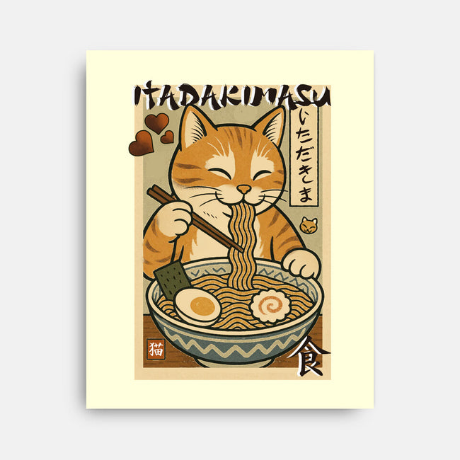 Itadakimasu Cat-None-Stretched-Canvas-fanfabio