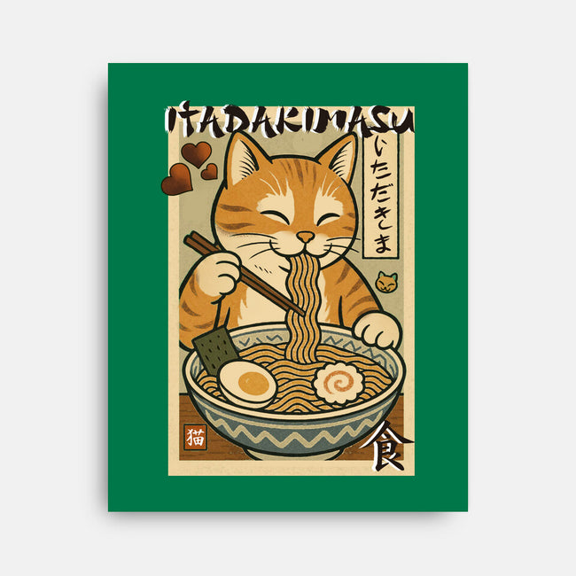 Itadakimasu Cat-None-Stretched-Canvas-fanfabio