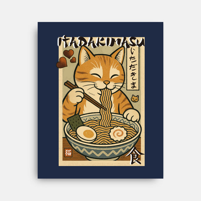 Itadakimasu Cat-None-Stretched-Canvas-fanfabio