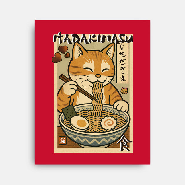 Itadakimasu Cat-None-Stretched-Canvas-fanfabio