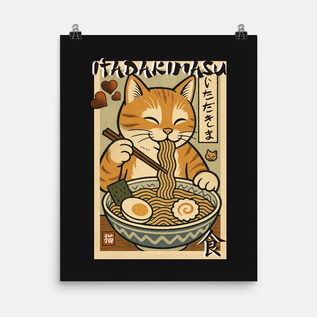 Itadakimasu Cat-None-Matte-Poster-fanfabio