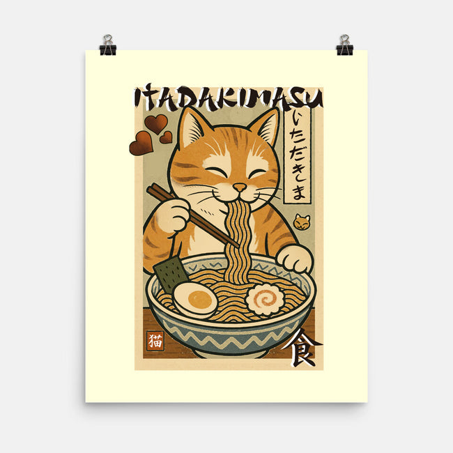 Itadakimasu Cat-None-Matte-Poster-fanfabio