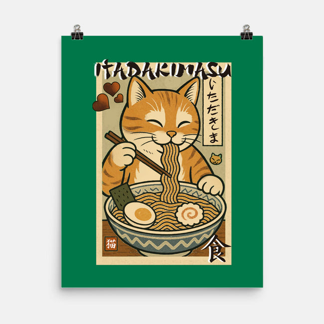 Itadakimasu Cat-None-Matte-Poster-fanfabio