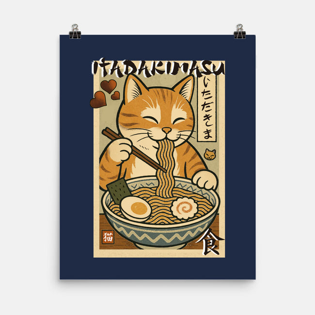 Itadakimasu Cat-None-Matte-Poster-fanfabio