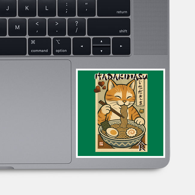 Itadakimasu Cat-None-Glossy-Sticker-fanfabio