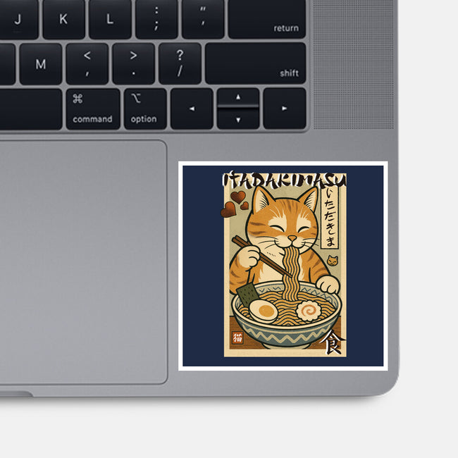 Itadakimasu Cat-None-Glossy-Sticker-fanfabio