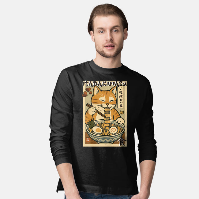 Itadakimasu Cat-Mens-Long Sleeved-Tee-fanfabio