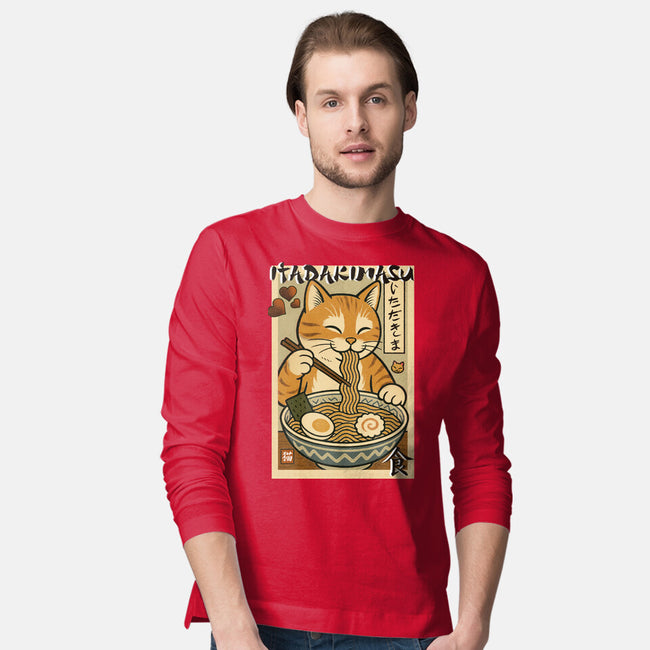 Itadakimasu Cat-Mens-Long Sleeved-Tee-fanfabio