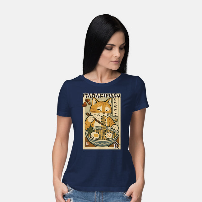 Itadakimasu Cat-Womens-Basic-Tee-fanfabio