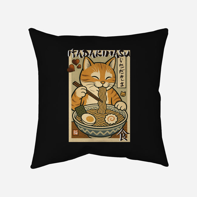 Itadakimasu Cat-None-Removable Cover w Insert-Throw Pillow-fanfabio
