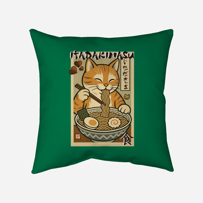 Itadakimasu Cat-None-Removable Cover w Insert-Throw Pillow-fanfabio