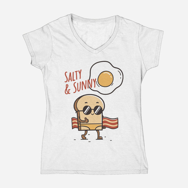 Summer Breakfast-Womens-V-Neck-Tee-rarpoint