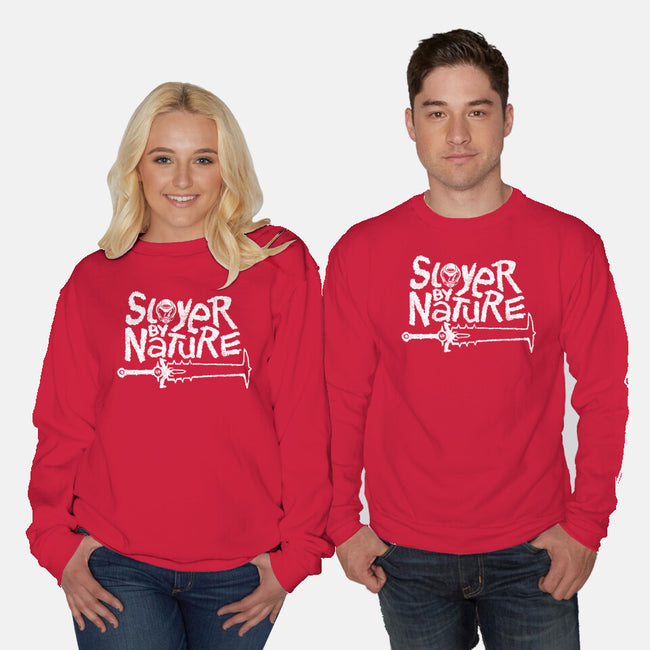 Slayer By Nature-Unisex-Crew Neck-Sweatshirt-demonigote