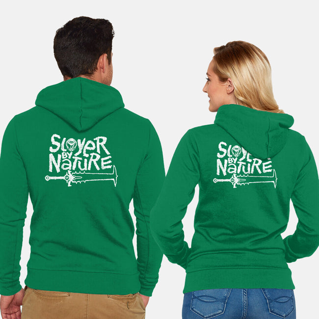 Slayer By Nature-Unisex-Zip-Up-Sweatshirt-demonigote