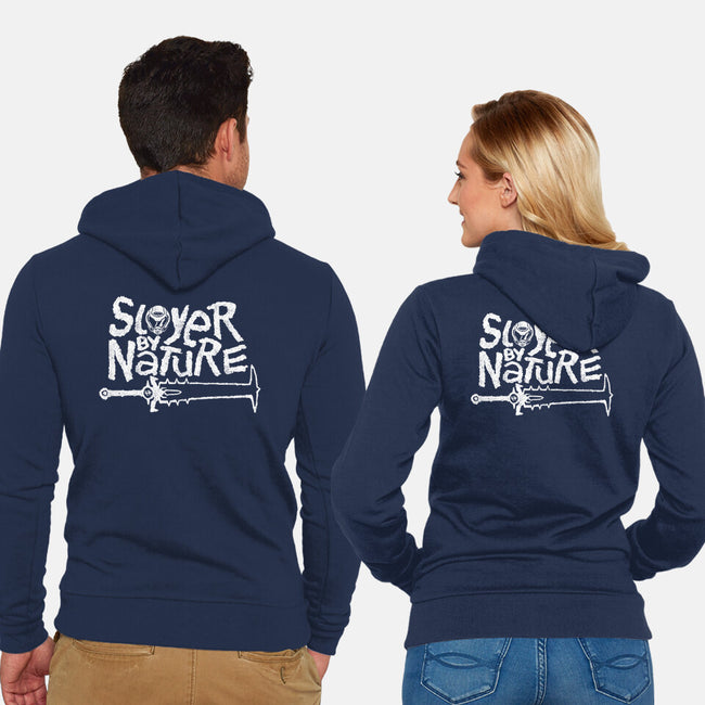 Slayer By Nature-Unisex-Zip-Up-Sweatshirt-demonigote