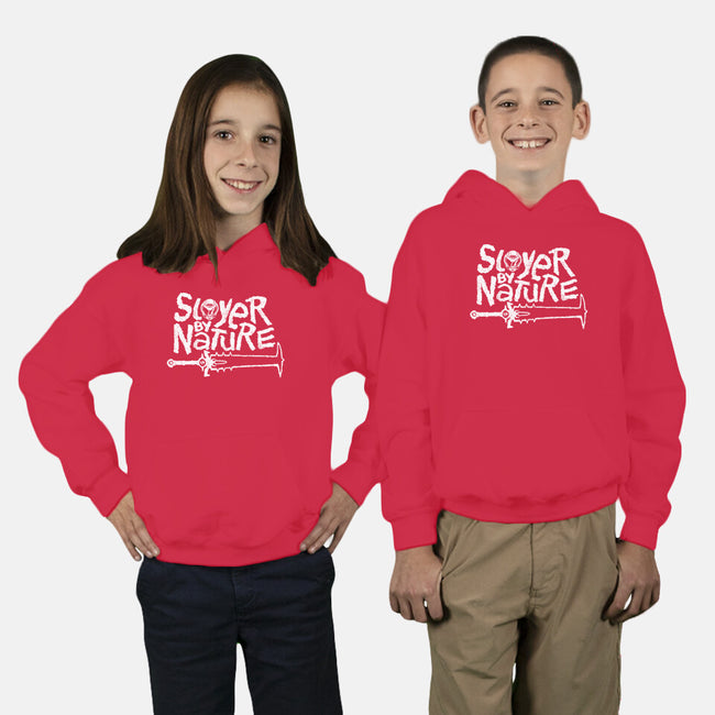 Slayer By Nature-Youth-Pullover-Sweatshirt-demonigote