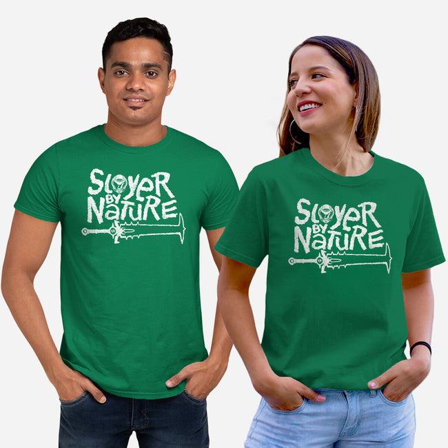 Slayer By Nature-Unisex-Basic-Tee-demonigote