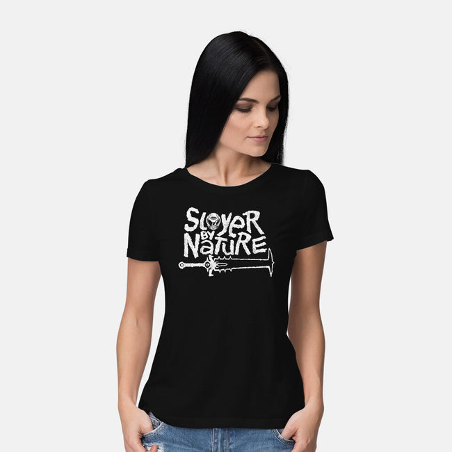 Slayer By Nature-Womens-Basic-Tee-demonigote