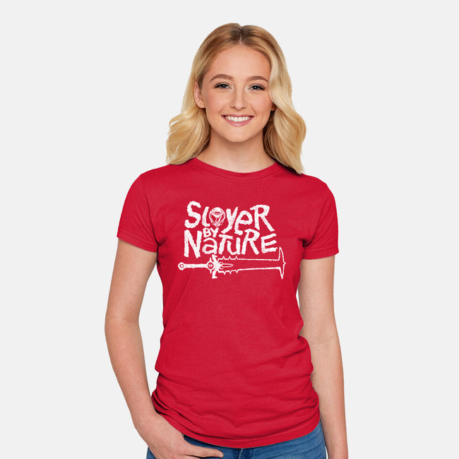 Slayer By Nature-Womens-Fitted-Tee-demonigote
