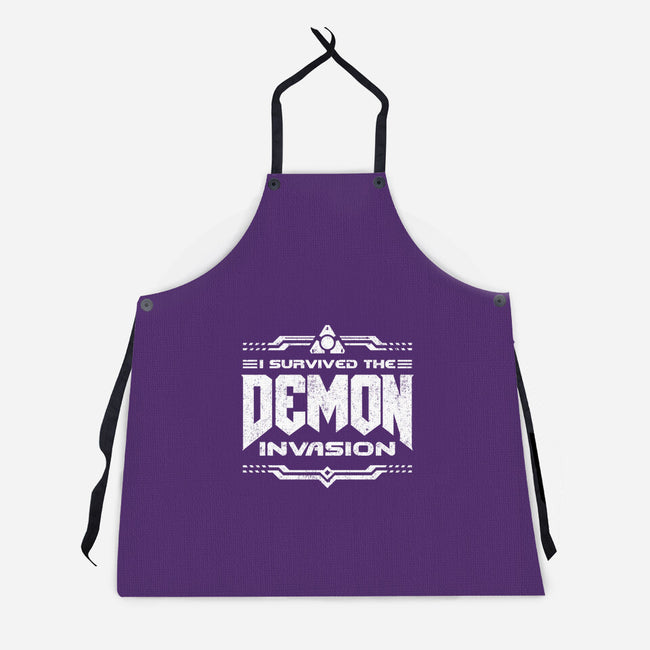 I Survived The Demon Incursion-Unisex-Kitchen-Apron-demonigote
