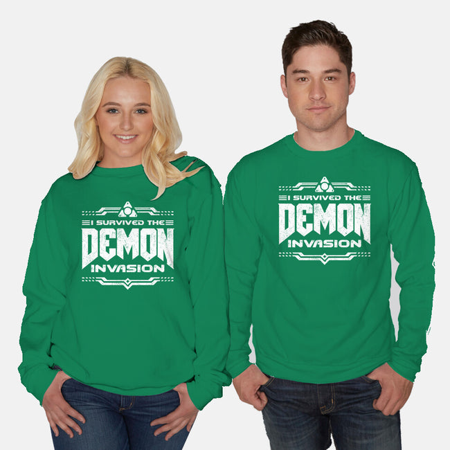 I Survived The Demon Incursion-Unisex-Crew Neck-Sweatshirt-demonigote