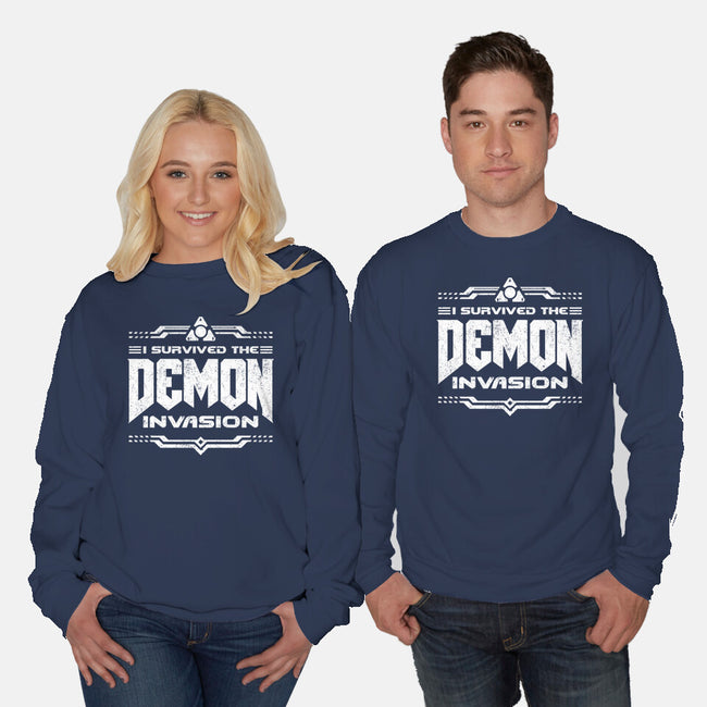 I Survived The Demon Incursion-Unisex-Crew Neck-Sweatshirt-demonigote