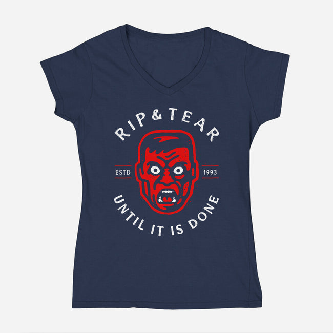 Until Its Done-Womens-V-Neck-Tee-demonigote