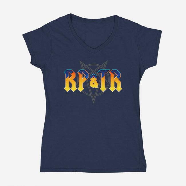 RP AND TR-Womens-V-Neck-Tee-demonigote