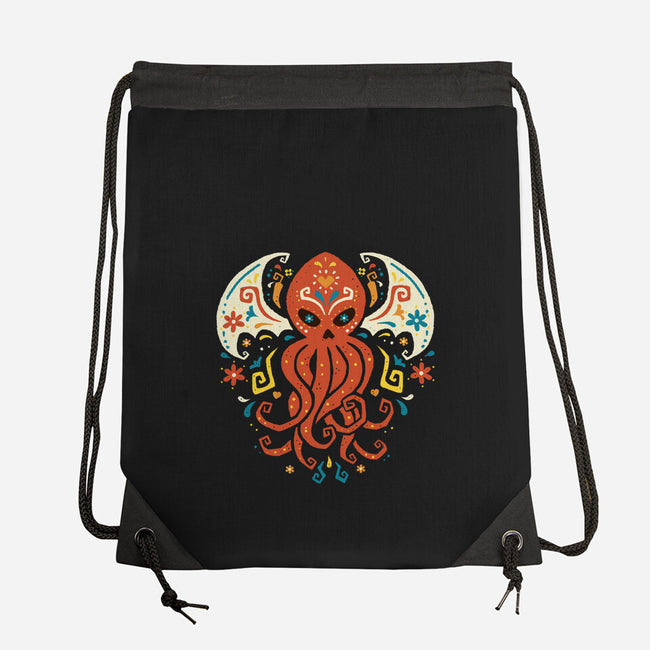 El Dia Del Cthulhu-None-Drawstring-Bag-Wenceslao A Romero
