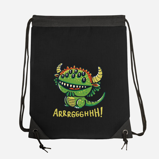The Cute Black Beast Of Arrrggghhh-None-Drawstring-Bag-Wenceslao A Romero