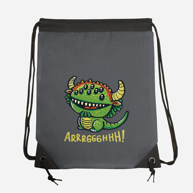 The Cute Black Beast Of Arrrggghhh-None-Drawstring-Bag-Wenceslao A Romero