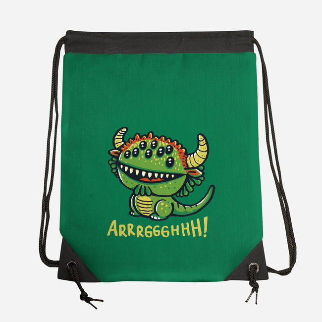 The Cute Black Beast Of Arrrggghhh-None-Drawstring-Bag-Wenceslao A Romero