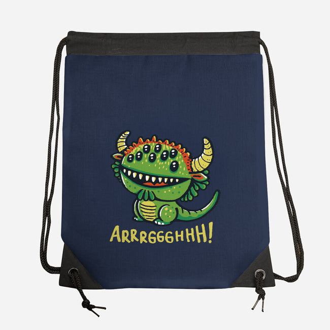 The Cute Black Beast Of Arrrggghhh-None-Drawstring-Bag-Wenceslao A Romero