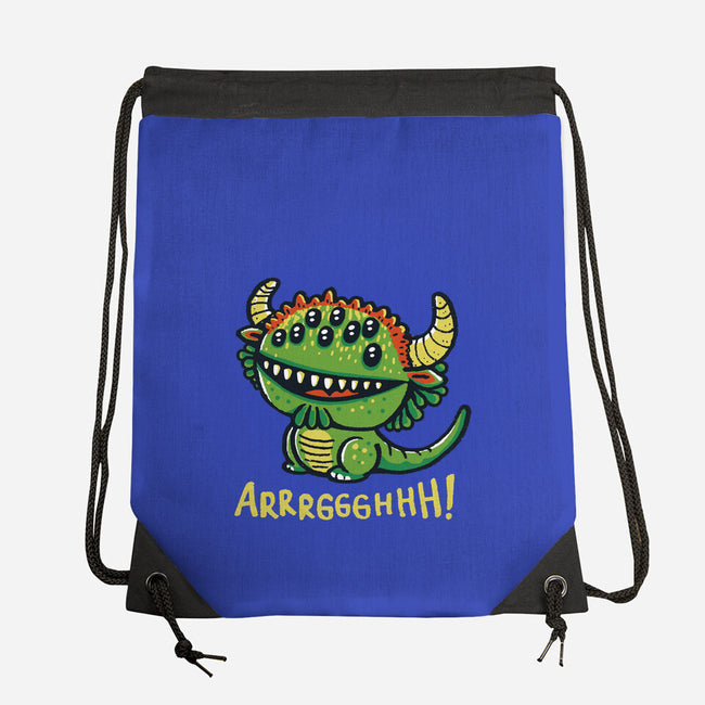 The Cute Black Beast Of Arrrggghhh-None-Drawstring-Bag-Wenceslao A Romero