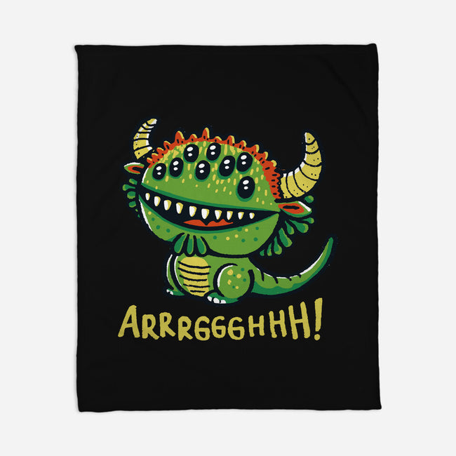 The Cute Black Beast Of Arrrggghhh-None-Fleece-Blanket-Wenceslao A Romero