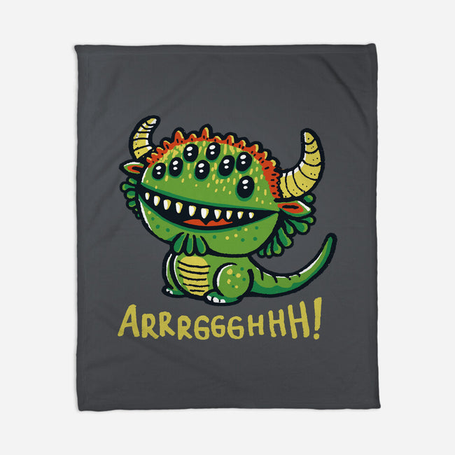The Cute Black Beast Of Arrrggghhh-None-Fleece-Blanket-Wenceslao A Romero