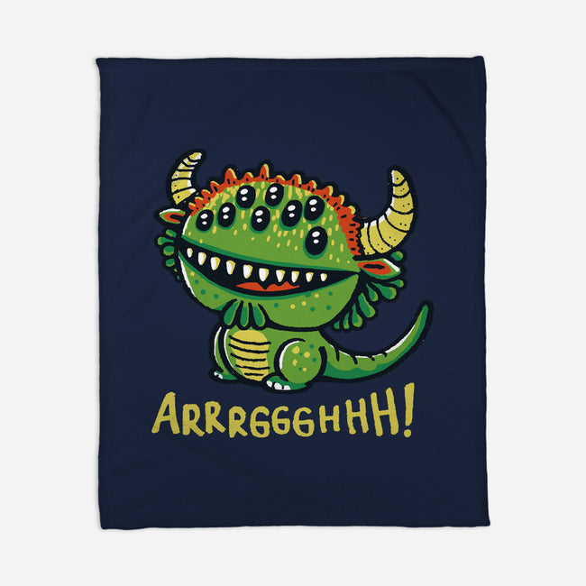 The Cute Black Beast Of Arrrggghhh-None-Fleece-Blanket-Wenceslao A Romero