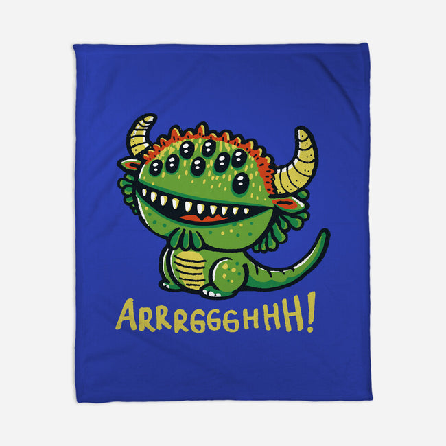 The Cute Black Beast Of Arrrggghhh-None-Fleece-Blanket-Wenceslao A Romero
