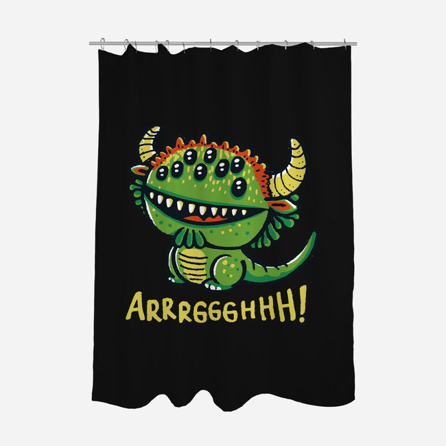 The Cute Black Beast Of Arrrggghhh-None-Polyester-Shower Curtain-Wenceslao A Romero