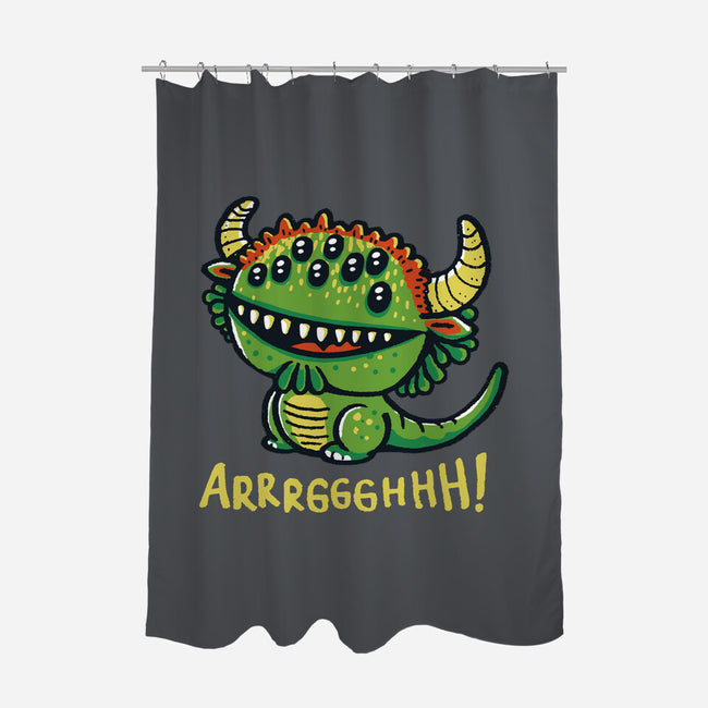 The Cute Black Beast Of Arrrggghhh-None-Polyester-Shower Curtain-Wenceslao A Romero